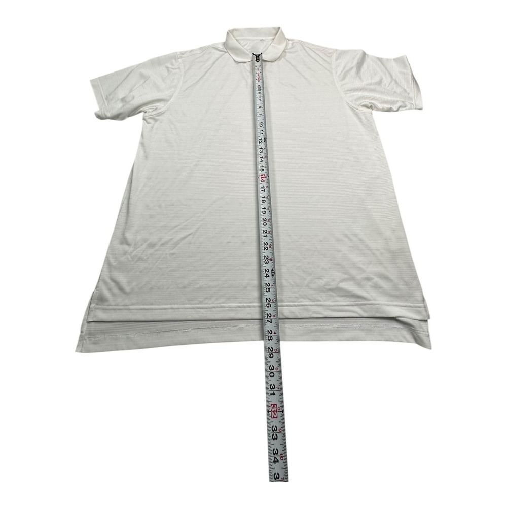 Adidas Golf Polo Shirt White Stripe Mens Short Sleeve Performance Shirt XL - Picture 3 of 9
